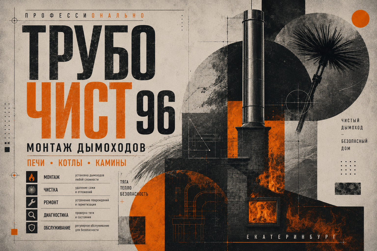 Трубочист 96. Чистка и ремонт дымоходов